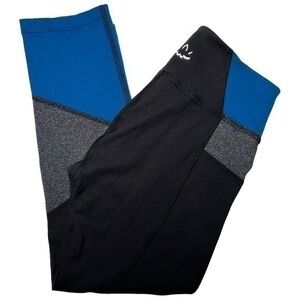 Beyond Yoga Women’s Size S Black Blue Gray Colorblock Cropped Leggings